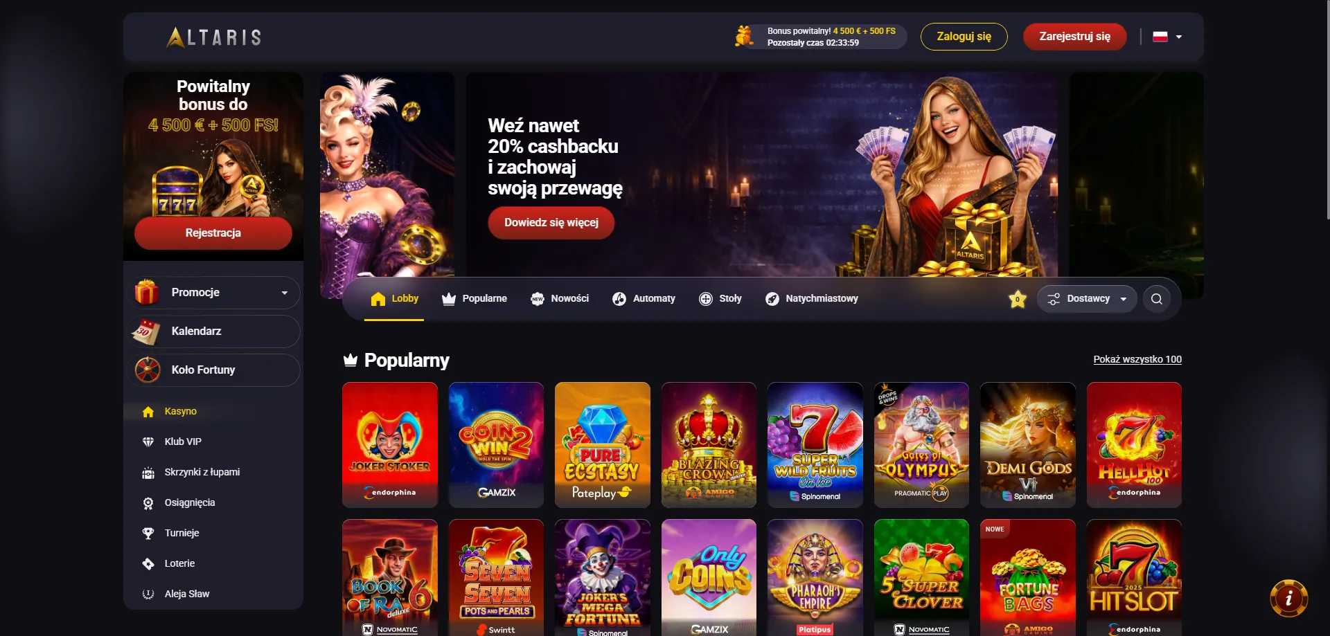 Altaris Casino oficjalne kasyno online w Polsce 2026